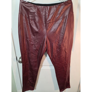 BOLD Elements Faux Leather Leggins Women's Size XL 4 Way Stretch Red Wine NWT